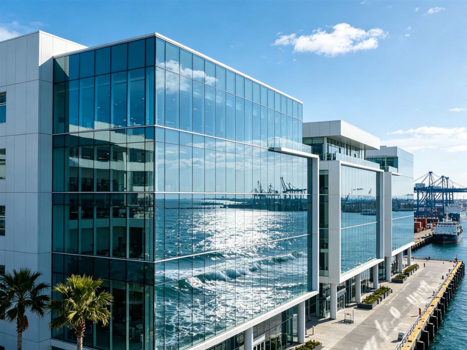 commercial building facade exposed to coastal wind and rain commercial building facade exposed to coastal wind and rain